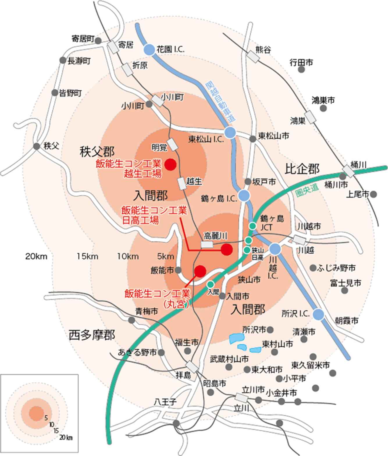 飯能生コン工業_周辺地図